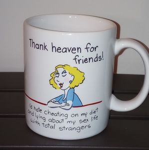 VTG 1987 Hallmark Shoebox Greetings Thank Heaven For Friends Coffee Mug